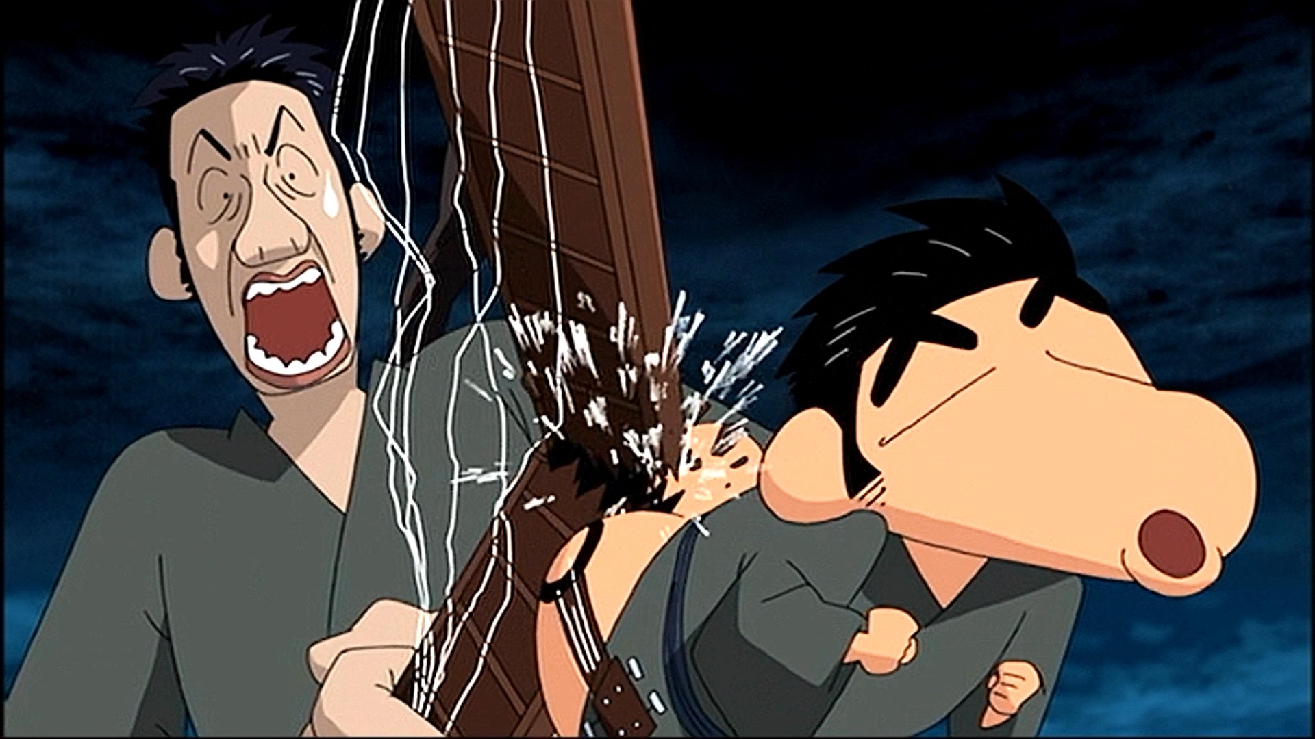 クミチョスクミチョー クレヨンしんちゃん 伝説を呼ぶブリブリ 3分ポッキリ大進撃の怪獣ギター侍 拙者のお尻にはオデキできてますから 切腹 クレヨンしんちゃん ３分ポッキリ 怪獣羽田陽区 怪獣ギター侍 羽田陽区 ギター侍 T