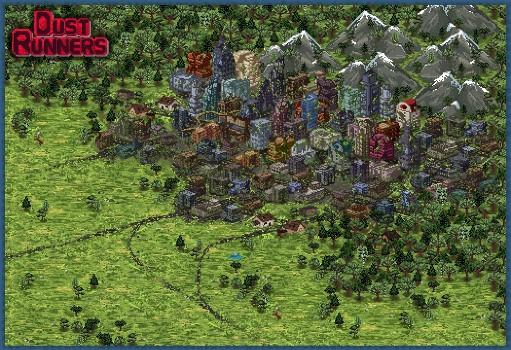 DustRunnersGame's tweet photo. A brand new composition including our original city center tiles! Join our Discord here: https://t.co/icd4YuDMWf
#indiedev #pixelart  #pixels #pixelartist #roguelike    #roguelite #Survivalgame #indiegames  #postapocalyptic #hexmap #hexagons #tiles #tilemap https://t.co/TUYRCXLRwh