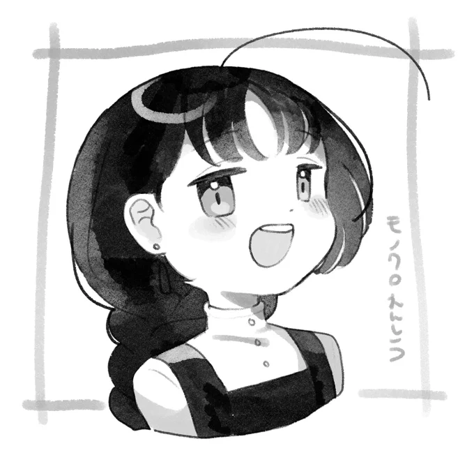 今日の絵です。定期的にモノクロ練習 