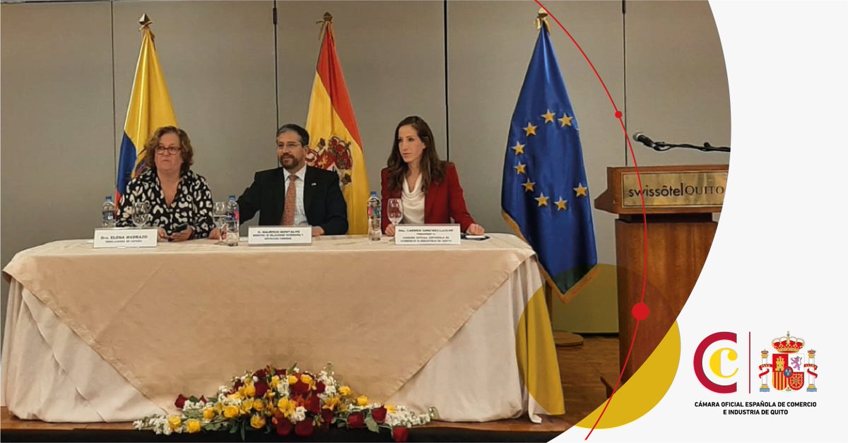 CamespaQuito's tweet photo. COMIENZA EL EVENTO | Contaremos con la participación del canciller @MMontalvoEC  y la embajadora de @EmbEspEcuador, Elena Madrazo, para dialogar sobre las relaciones internacionales de #Ecuador, especialmente con #España 

#EventosCamespa #RelacionesInternacionales https://t.co/Tni8WFvLbj