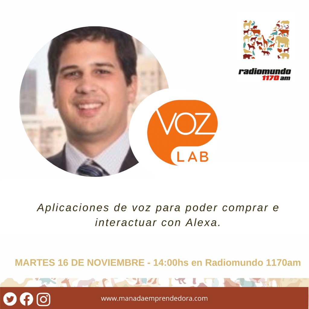 Se viene un nuevo episodio!!! Mañana estamos con Rodrigo Sellustti, co-fundador de VozLab. 

Conocé la historia del emprendimiento que llegó a la final del mundial de emprendimientos!

🎧 el martes a las 14:00hs en la app de <a href="/radiomundo1170/">Radiomundo 1170 AM</a> o en linktr.ee/manada_podcast