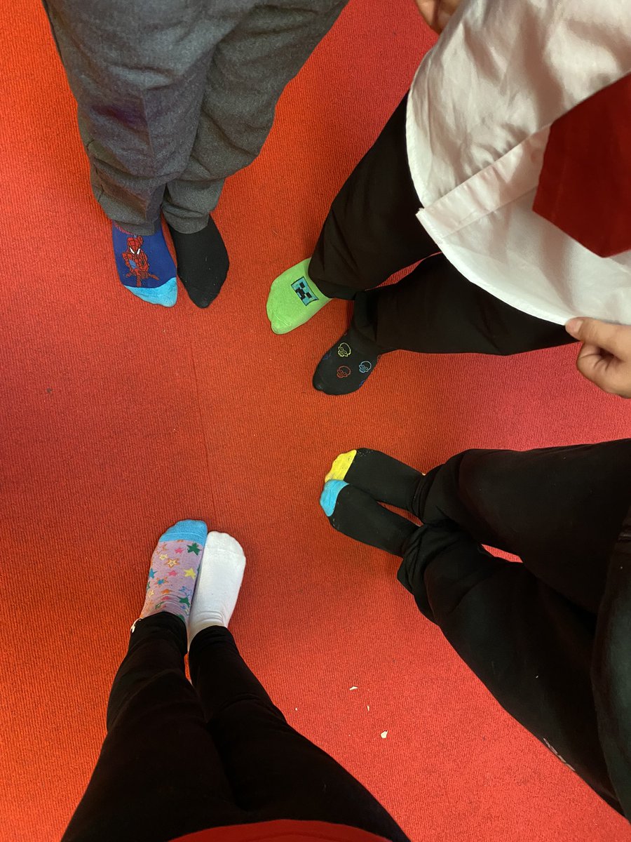We have all enjoyed wearing odd socks today to celebrate what makes us all unique #AntiBullingWeek #OddSocksDay