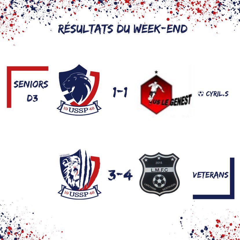 Les résultats du week-end pour l’USSP 🔵🔴