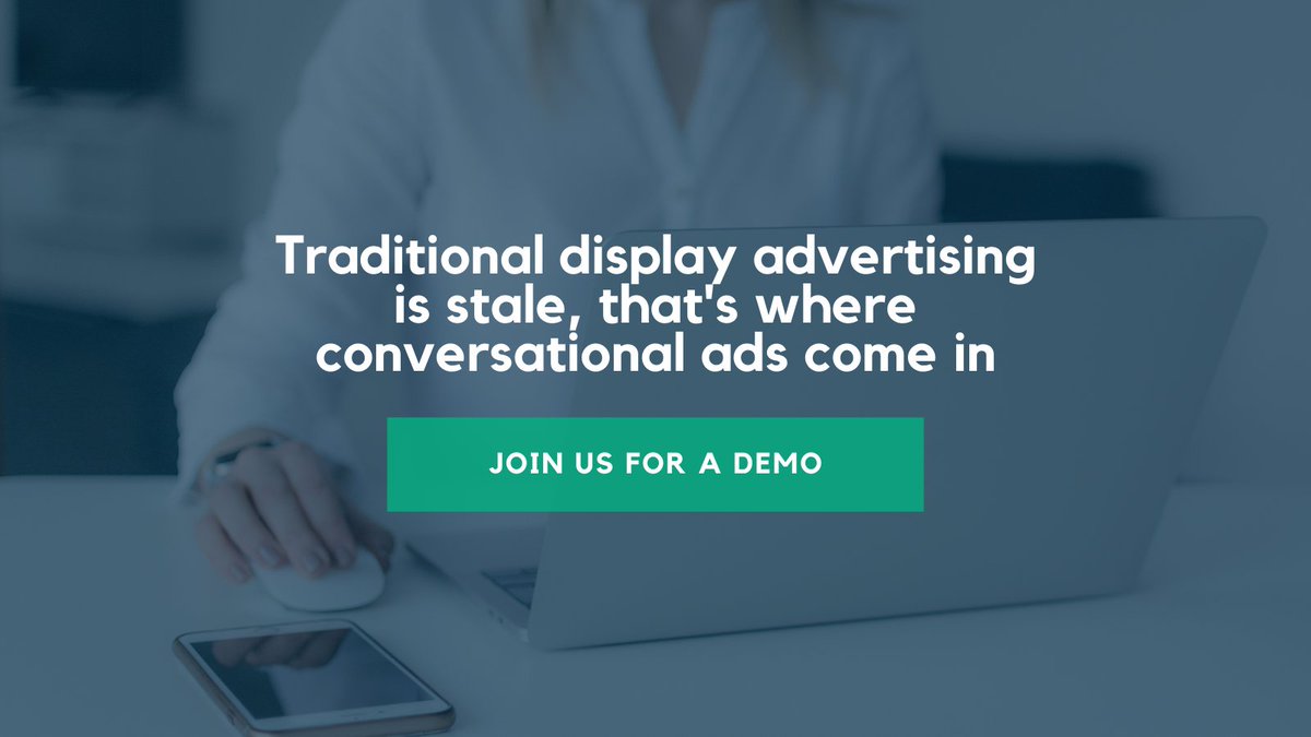 TheNativeMsg's tweet photo. Let's face it - traditional display advertising is stale, but that's where conversational ads come in. Join us for a demo of #nativeMsg on Wed. Nov. 17th at 1pm EST.
https://t.co/9bCE4ZPHYS
#advertising https://t.co/l29yjmIU7a