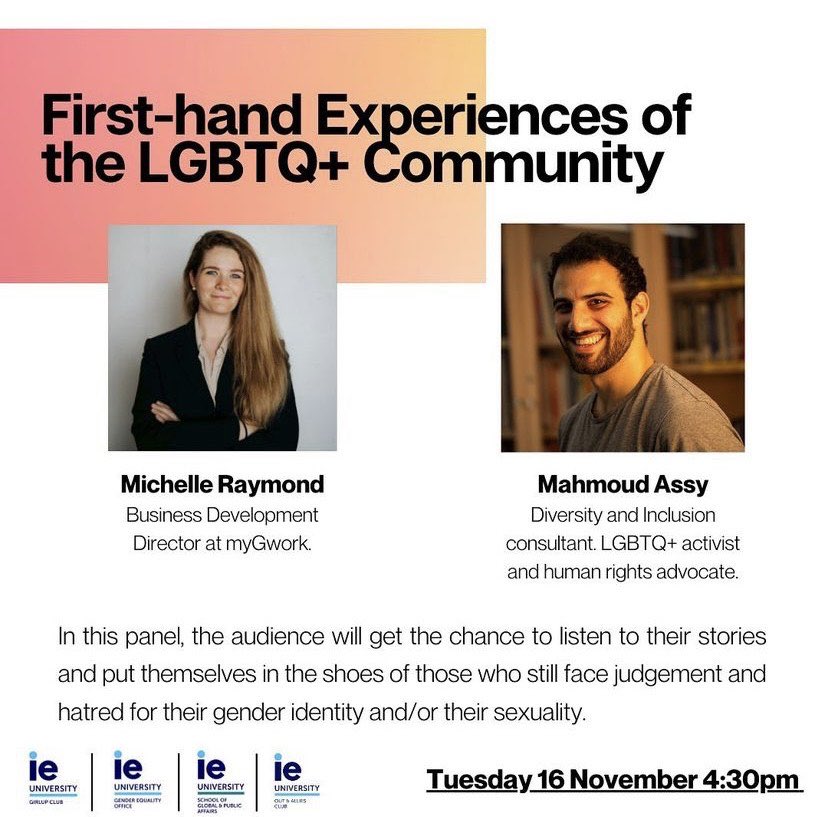 IELGBTatWork's tweet photo. Do not forget to register to the panel about first hand experiences of the LGBTQ+ community of Unbreakable Conference where our officers will be moderating the panel and will be listening to  Mahmoud Assy and Michelle Raymond. You can register through the link below https://t.co/ribjgHSdQZ