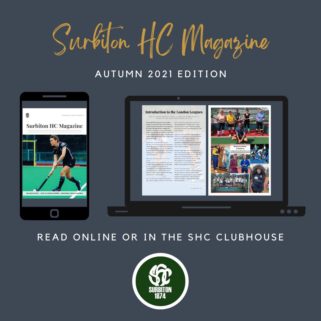 SurbitonHC's tweet photo. 𝐀𝐮𝐭𝐮𝐦𝐧 𝟐𝟎𝟐𝟏 𝐒𝐇𝐂 𝐌𝐚𝐠𝐚𝐳𝐢𝐧𝐞

The latest edition of the free Surbiton HC Magazine is now available to read online and in print.

View online here https://t.co/b8hSDigCVr 
…Or read a print copy in the SHC clubhouse!

#SHC | https://t.co/PN8THYU7t9 https://t.co/BlXziPi7zX