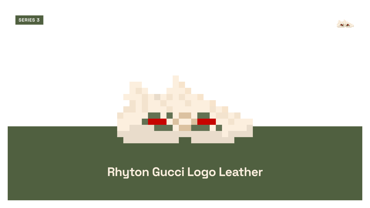 _CryptoSneaks's tweet photo. Who's into @gucci sneaks 👀? 

The #RhytonGucci Logo Leather is now available as part of Series 3 on @opensea 

https://t.co/FlXbP8pOVd

#nft #crypto #nftartist #nftcollector #cryptosneaks #nftart #cryptoart https://t.co/Sh19jCmxa6