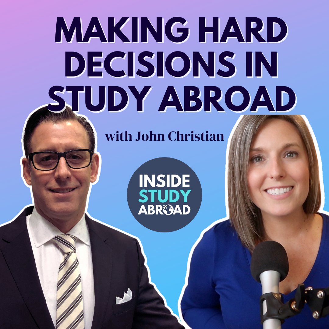 instudyabroad's tweet photo. Making hard decisions in #studyabroad leadership with John Christian of @capastudyabroad 

LISTEN NOW: https://t.co/YzhrOFQ9ZZ https://t.co/wpCNFFw1ci