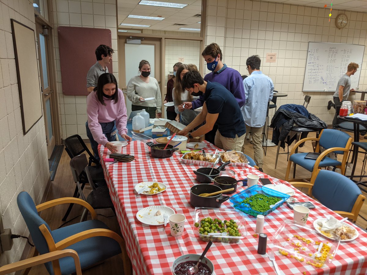 PittSutherland's tweet photo. Before they had back home, Sutherland residents celebrated Thanksgiving together!! Great job cooking all that festive food Sutherland RAs! #feastmode https://t.co/yjF4FFRbDh