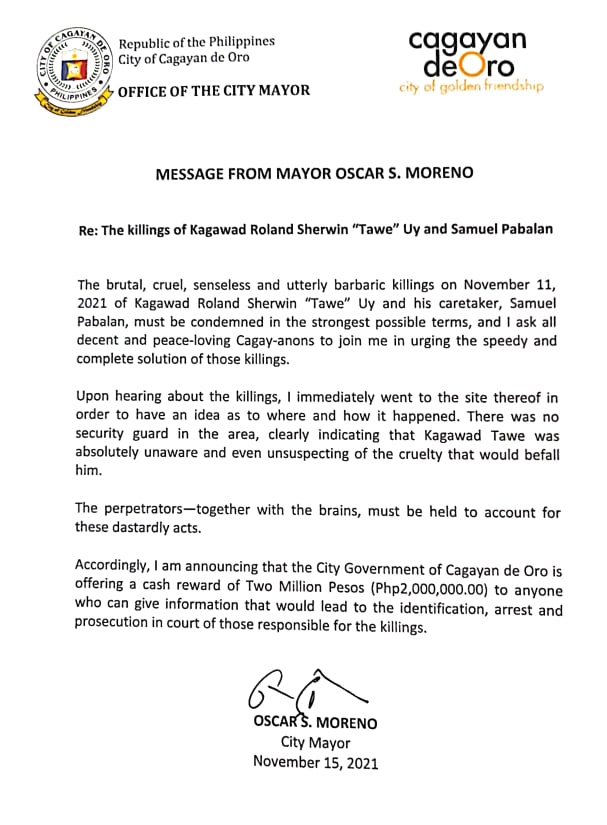 KaabagK's tweet photo. OCA MORENO: P2M FOR KILLERS OF TAWEE UY, PABALAN
@cdoinfonet 
@MindanaoGSD 
@SunStar_CDO 
@PIAMisOriental 
#OneMisOrOneCDO https://t.co/dPrswTg0YL