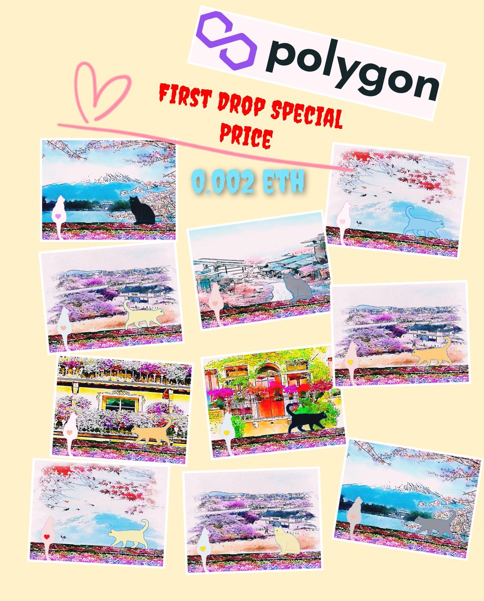 gooartsgallery's tweet photo. First drop #C0001 - #C0010 on Poligon Special price just 0.002eth
🐱🐱When cat falling in love❤❤❤❤ #NFTTHAILAND #NFTcollection
Support me if you can. 👉
https://t.co/wzJifGuAXU ❤❤❤
https://t.co/vJHdEoEKv8 https://t.co/ervAiKrAlP https://t.co/XY5b7VwZdg
