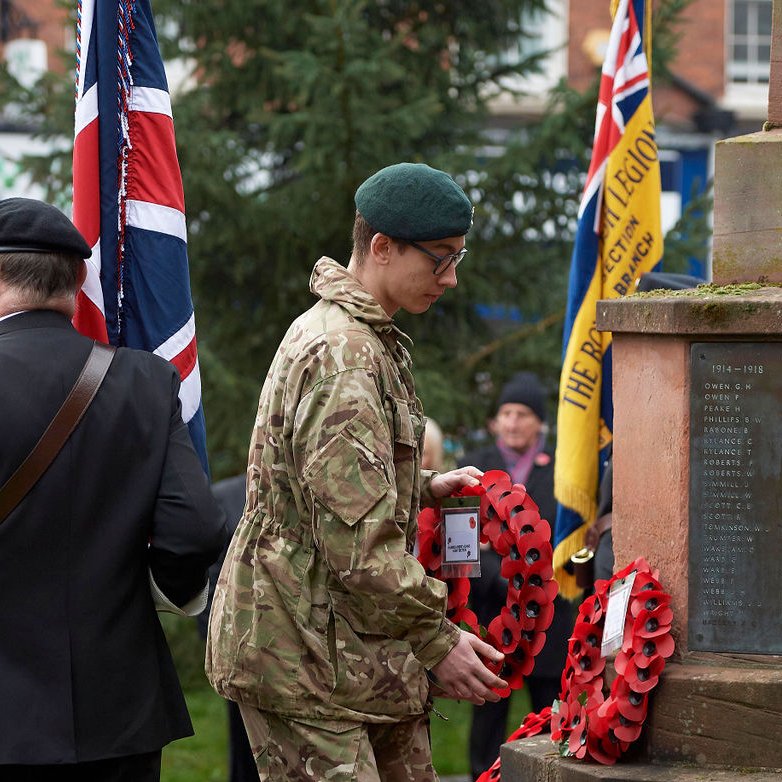 A special moment seeing our <a href="/HA_CCF/">Haberdashers' Adams Combined Cadet Forces</a> cadets taking part in yesterday's #RemembranceParade to pay their respects to all who lost their lives in the two World Wars. #LestWeForget  #twominutesilence <a href="/PoppyLegion/">Royal British Legion</a>