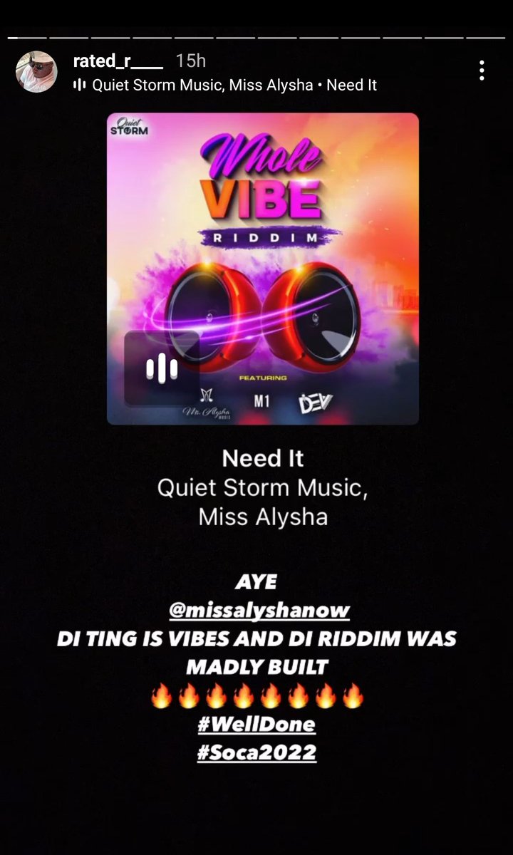 WHOLE VIBE RIDDIM 🌎☀️😎🔥
🎹 @quietstorm_alanna 
🎛 <a href="/sheriffmumbles/">SHRF</a> 

Featuring -
 <a href="/missalyshanow/">Miss Alysha | Soca Hybrid 🇹🇹</a> 🎤- Need It🎶

#WholeVibeRiddim #Soca #MissAlysha #QuietStormMusic #NeedIt 

Click the link below  to Listen &amp; Enjoy🙏🏾🙏🏾

youtu.be/CYkr42WX2PM