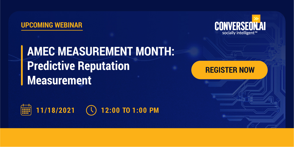 converseon's tweet photo. We are participating in @AmecOrg's Measurement Month this Thursday at 12PM EST. Hear from our CEO and other industry experts as we talk about predictive reputation measurement. Register: https://t.co/fLE75rF5Wk #AMECMM #ReputationMeasurement https://t.co/J3uXQ5U0kM