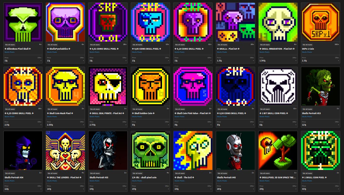 skullspixels's tweet photo. Secondary Market in @objktcom
low value: 1ꜩ
max value: 1000 ꜩ

https://t.co/RzYpcDtaBY

#NFTCommunity  #NFTartists #nftcollector #nftart #NFTartist #NFTGiveaways #NFTshilling  #NFTGaming  #NFTs #Metaverse #NFTdrop #NFTdrops https://t.co/SLi9YbKnoV