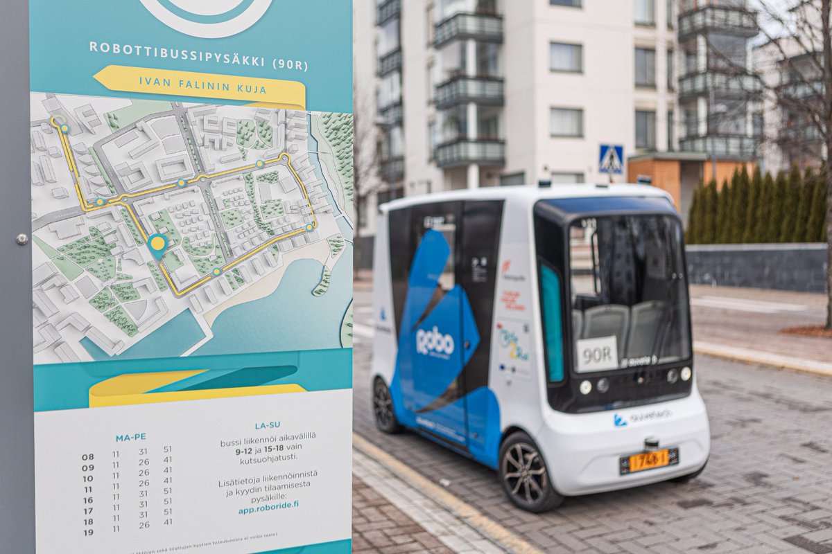 Vielä ehtii robottibussin kyytiin! Vuosaaressa ajavan 90R:n kokeilu päättyy 21.11., mutta tämän viikon robottikyytiä voi vielä kokeilla. #älyliikenne #älykaupunki #Vuosaari #Helsinki #julkinenliikenne <a href="/SmartMobilityFI/">Metropolia Smart Mobility</a> <a href="/metropolia/">Metropolia</a> <a href="/AuveTech/">Auve Tech</a>