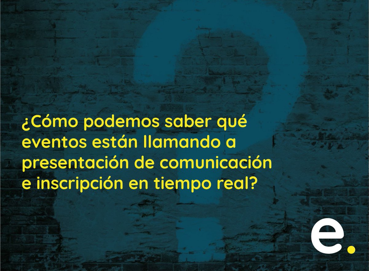 eventidis's tweet photo. Todo empezó con una pregunta... 💬❔

¿Cómo podemos saber qué #eventos están llamando a presentación de #comunicación e #inscripción en tiempo real? 🤔

No había respuesta. Existían opciones, sí, pero ninguna rápida y sencilla. 🤯 https://t.co/phzPqeVk0B