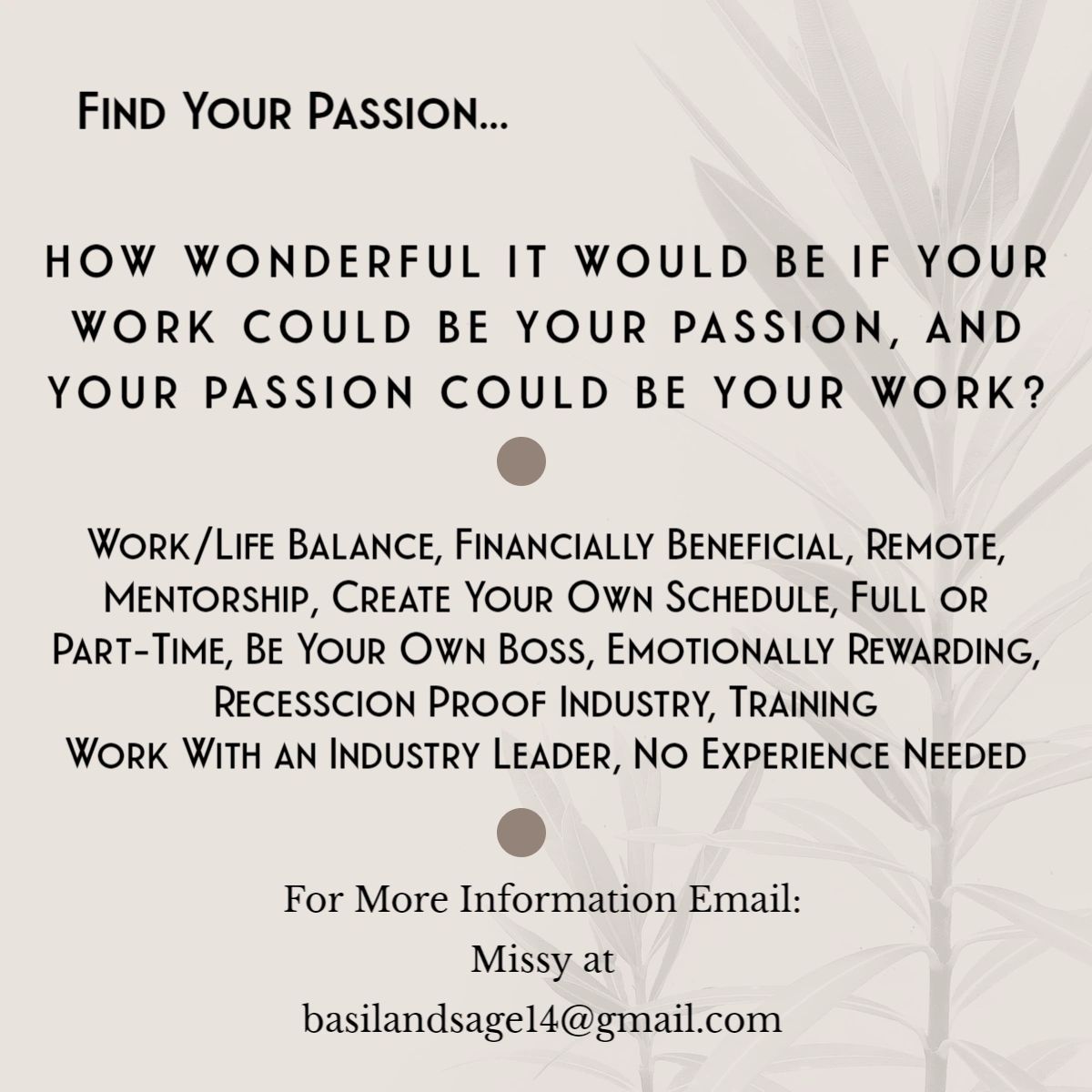 BasilandSageFC's tweet photo. Do you enjoy helping others? Are you looking for a rewarding career that is also financially rewarding? Full or Part Time, work remotely and feel good at the end of the day! Send an email of interest to - basilandsage14@gmail.com, No Experience Needed! https://t.co/kOONwki94T