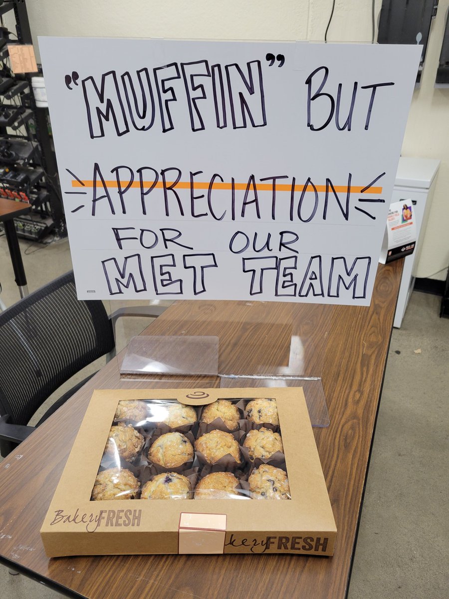 A little late due to inventory last week but I wanted to give the MET team a treat! I really do appreciate all they do for the store. Those who worked at HD before we had a MET team will understand how much this team does for us! 🧁🧁🧁 <a href="/BPlantenberg/">Brody Plantenberg</a> <a href="/1jsearcy/">Jeff Searcy</a> <a href="/RoWilliams1/">Rocky Williams</a>