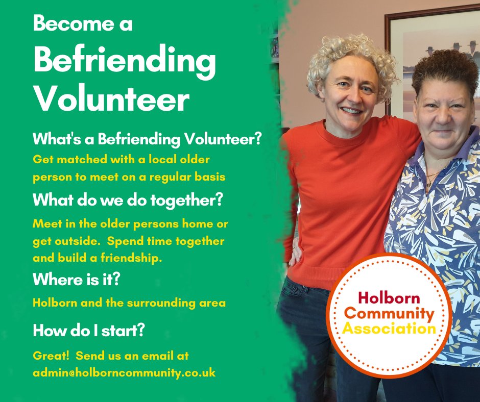 HCANews's tweet photo. Are you our next new fabulous Befriending Volunteer? Give us a DM or email to find out more! #Befriending #Volunteering #FightingIsolation https://t.co/mXQg1ZGbkG