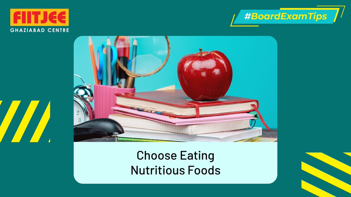 #BoardExamTips: Eat nutritious diet, eat at short intervals, drink plenty of water & avoid Junk Food. It directly impacts the well being of mind & body!

#BoardExam #PrepareWell #YouCanDoIt