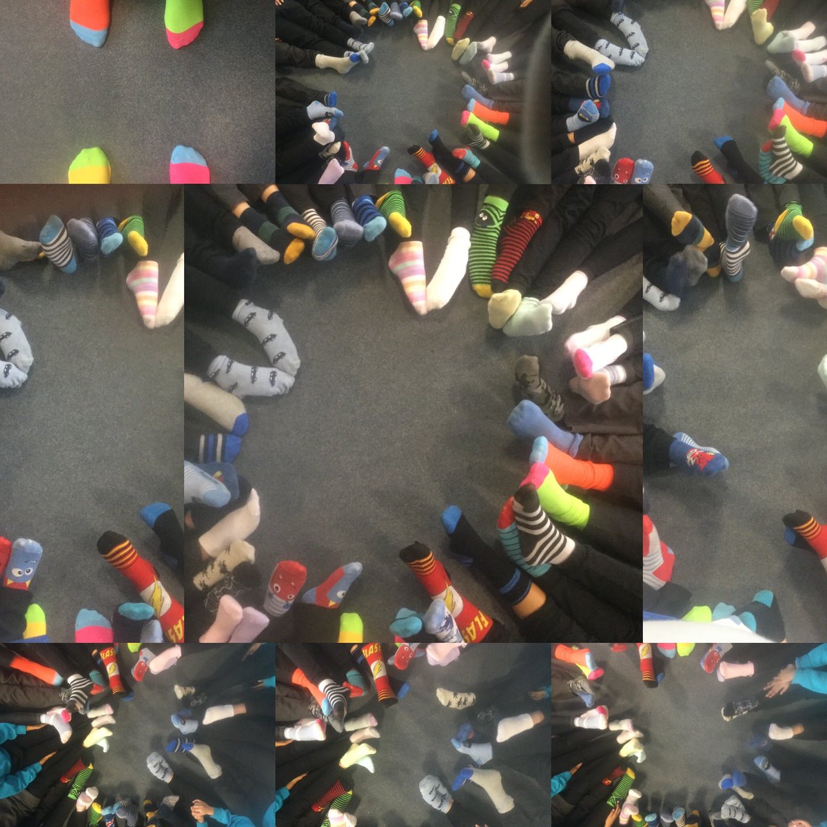 BJ_Year2's tweet photo. Year 2 Persian Class children and adults starting off the week celebrating Anti-bullying week with our odd socks! #AntiBullyingWeek #OddSocksDay #benjonsonprimaryschool #year2 https://t.co/aWErQ76wCc