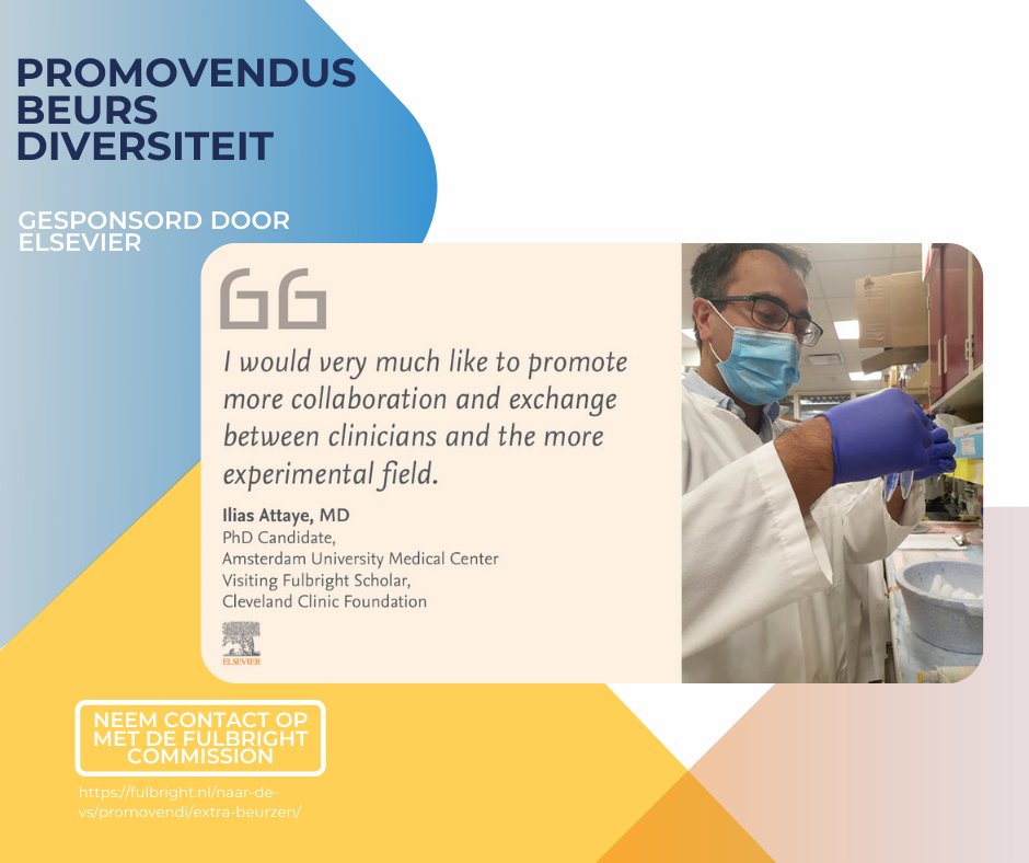 Elsevier heeft, net als Fulbright, diversiteit en inclusie hoog in het vaandel staan. Daarom wil Elsevier graag beurzen toekennen aan promovendi die bijdragen aan diversiteit in de breedste zin van het woord.  Voor meer informatie zie deze link ow.ly/oY1j50GNKZA