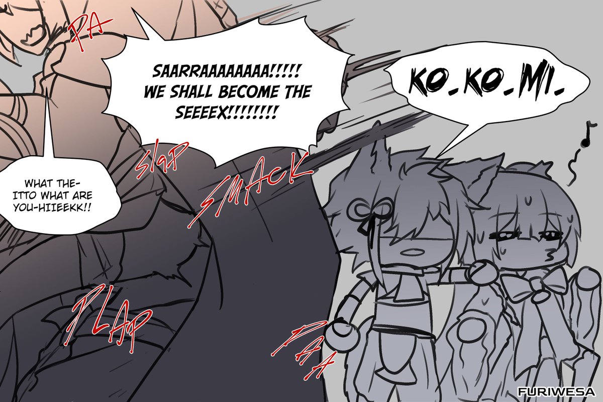 furiwesa's tweet photo. Kokomi Horny Adventure part 4 [ ft itto and sara]

#kokomi #gorou #ittosara https://t.co/HRBwMYQWuE