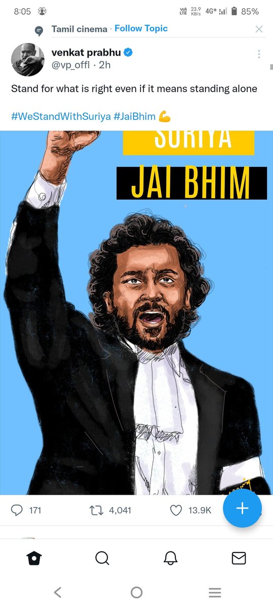 NPurna3's tweet photo. Stand for what is right even if it means standing alone
#We stand with SURIYA #jai Bhim✊💪 https://t.co/I1dyjmrFRf