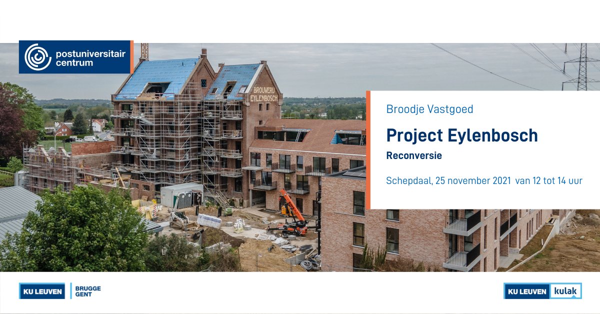 Van leegstaande brouwerij tot bruisend project met woningen en commerciële ruimten. Duik mee in het verhaal van project Eylenbosch in Schepdaal bij #broodjevastgoed op 25 november. 
puc.kuleuven.be/nl/opleiding/b…
#vastgoedkunde #vastgoedkundekuleuven