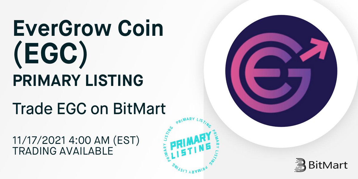 BitMart (@bitmartexchange) on Twitter photo 🔔 BitMart is thrilled to announce the exclusive primary listing of EverGrow Coin (EGC) <a href="/evergrowcoinEGC/">Formerly EverGrow</a>.
💰 The EGC/USDT trading pair will be available soon!
👉 Details: support.bmx.fund/hc/en-us/artic… 🔔 BitMart is thrilled to announce the exclusive primary listing of EverGrow Coin (EGC) <a href="/evergrowcoinEGC/">Formerly EverGrow</a>.
💰 The EGC/USDT trading pair will be available soon!
👉 Details: support.bmx.fund/hc/en-us/artic…