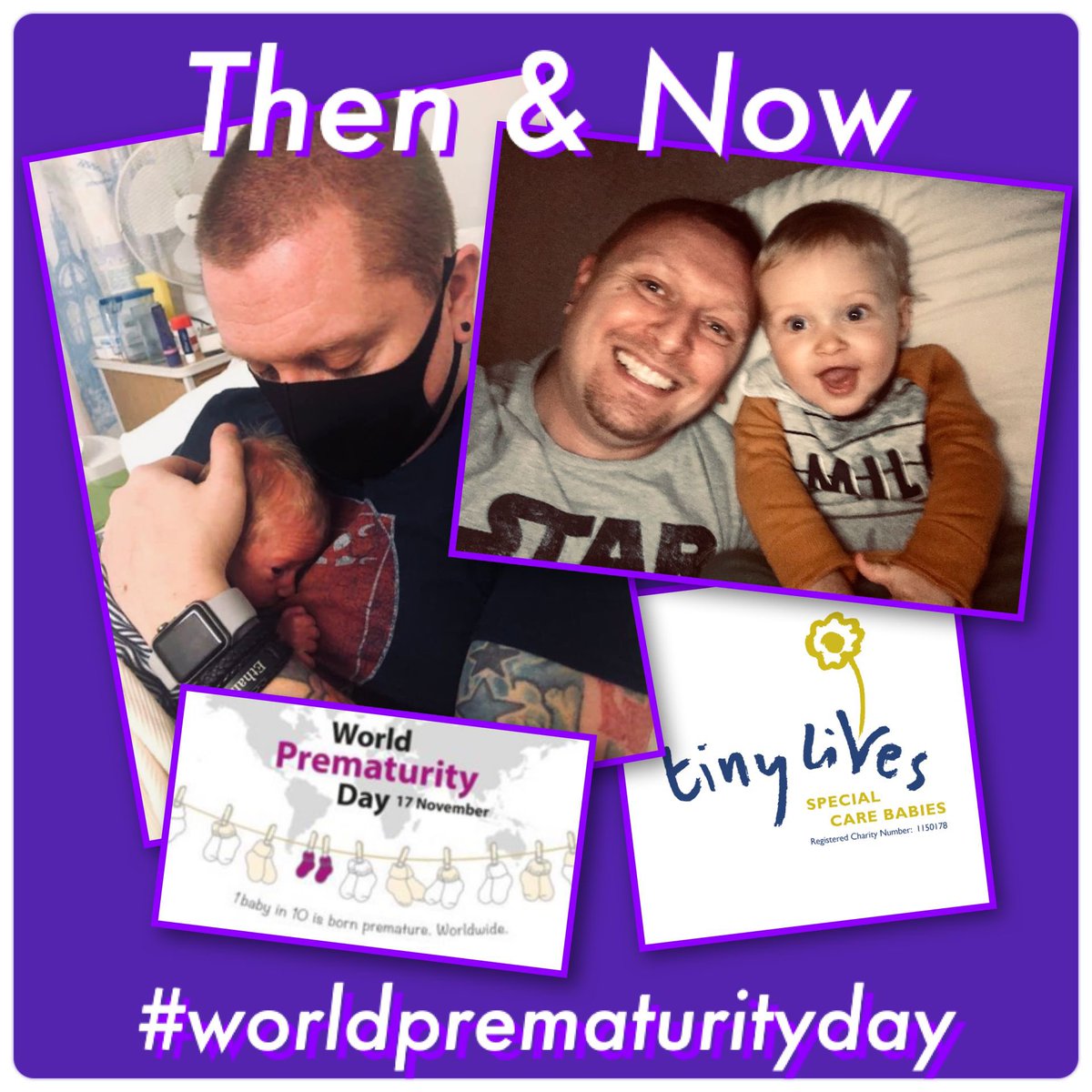 SCBUDads's tweet photo. For #WorldPrematurityDay this week (17/11) we’re sharing photos of the Dads Team - 1st up is our newest member James and his son Ethan, who was born in 2020. The Force is definitely strong with this one 💜 #preemiepower https://t.co/IB7Y7egftB