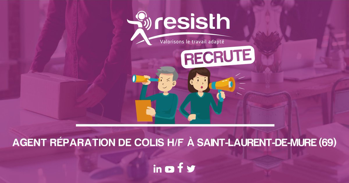 💼#RECRUTEMENT📍RESISTH #Lyon 
Envie de nouveaux challenges ? De travailler autrement ? Donner du sens à ton #job ? RESISTH te propose de contribuer à la construction d’un projet d’innovation sociale &amp; sociétale🔎Rejoins-nous !➡bit.ly/3GnDv1p
#rhônealpes #Rhône #emploi
