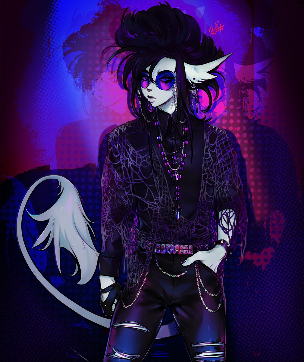 thisisnotsobed's tweet photo. Wanted to try some new designs and was really inspired by trad goth mohawks and fishnets 🕸️✨ https://t.co/7KnxkjtFP7