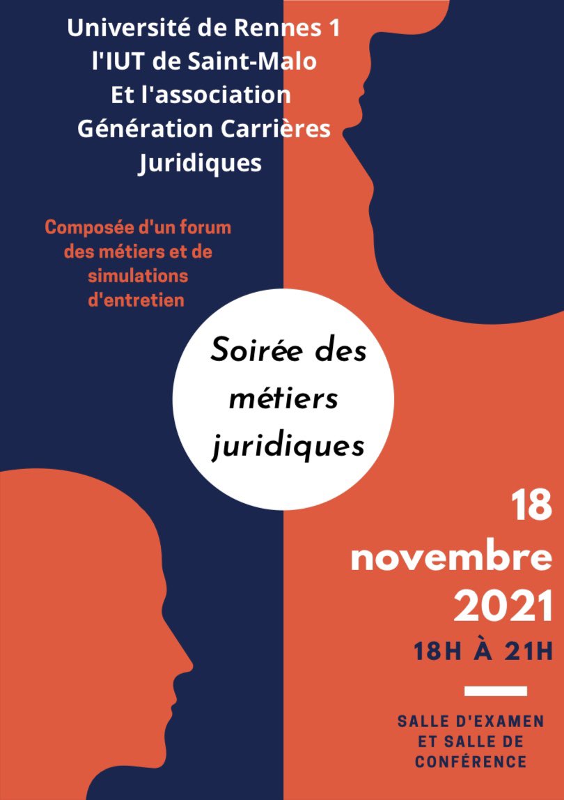 generationcj's tweet photo. N’oubliez pas la Soirée des Métiers Juridiques ce jeudi 18 novembre à 18h 😁 https://t.co/hhtI06c1o1