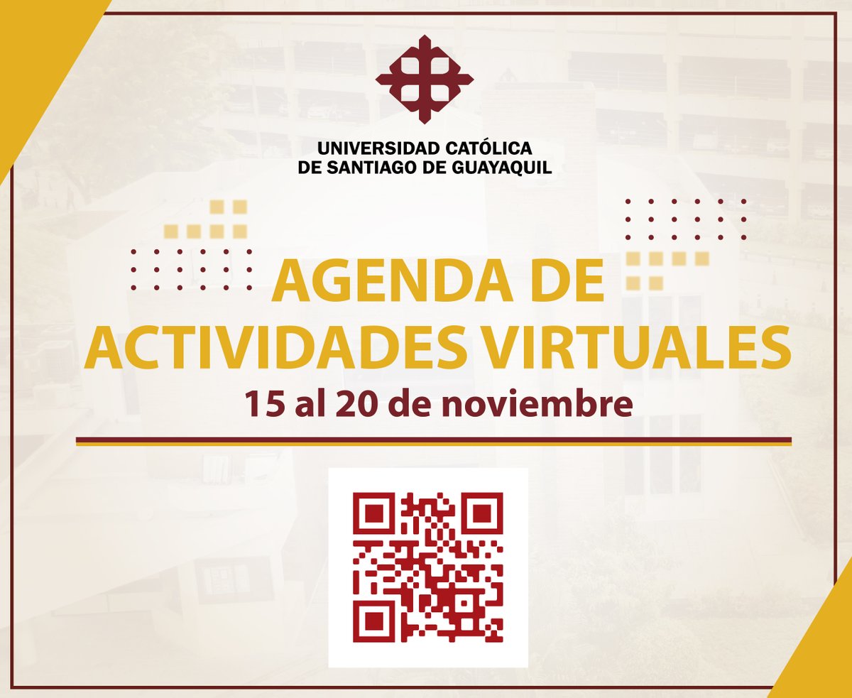 UCSGCOMUNICA's tweet photo. Conoce todos los eventos que la #UCSG está realizando y te invita a participar👇
➡️https://t.co/sb5tUT4Y0A https://t.co/tTBmYLT3Fy