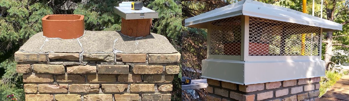 Another before and after from one of our business partners.  The customer now has a ChimGuard Outside Mount Chimney Cap that will last forever in our harsh Minnesota weather and has great Curb Appeal.
#chimguard #sotametalfab #ultimatechimneyprotection #chimguardbeforeandafters https://t.co/AAD2317LMB