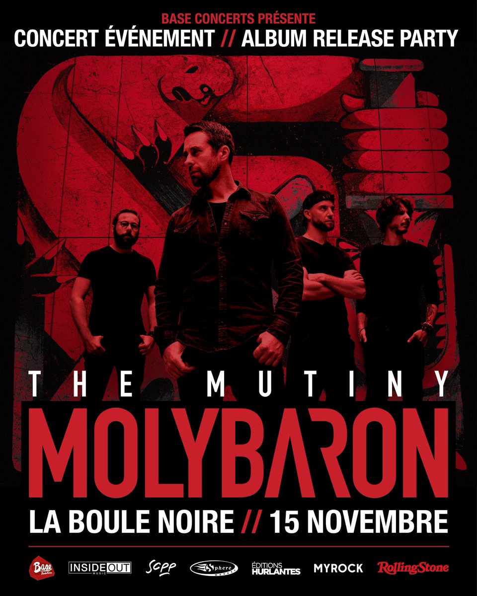 insideouteu's tweet photo. .@molybaron will play a special release show tonight at La Boule Noire in Paris!
The quartet prepared something special and the show will be filmed as well!
Their album ‘The Mutiny’ has just been re-released on InsideOut Music.
#MOLYBARON #THEMUTINY #LABOULENOIRE #INSIDEOUT https://t.co/YW0pzCxyJL