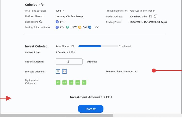 Iiquidcube's tweet photo. From the Cube details screen, Investor can select the number of Cubelets to invest in and can click on
"Review Cubelets Number" to select his
own specific lucky number to invest in.
#AAVE #Solana #Polygon #Cardano #Polkadot #blockchain #opensea https://t.co/U9DAesBbT5