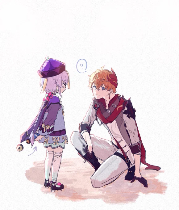 タル七 #原神 #childe #qiqi 

なぜかこの2人を定期的に描くようにしてる
なぜじゃ?🥲 