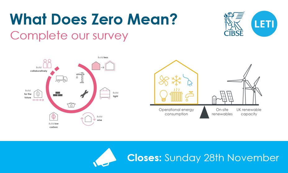 This year #LETI released definitions to provide clarity on #NetZero carbon. <a href="/CIBSE/">CIBSE</a> &amp; LETI are now getting into detail &amp; producing FAQs to accompany these. Have your say on the draft FAQs by responding to our consultation: bit.ly/30ol7Fh

Deadline:28 November

#WhatisZero