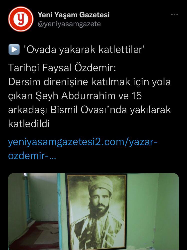 #SeyitRiza Türk devlet geleneğinde "insan yakmak" şimdinin işi değil sadece, bu bir tercih bu bir karakter adeta... Dün Şeyh Abdurahim bugün de Cizre Bodrumları... #SeyitRıza <a href="/RTErdogan/">Recep Tayyip Erdoğan</a> <a href="/suleymansoylu/">Süleyman Soylu</a>