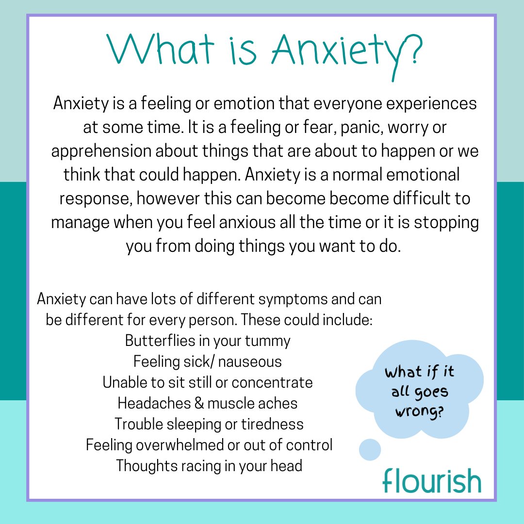This month Flourish have been highlighting Anxiety - Something a lot of young people who are referred to us struggle with. Sharing how you feel with someone is an important and brave step! #anxiety #MentalHealthMatters  #hope