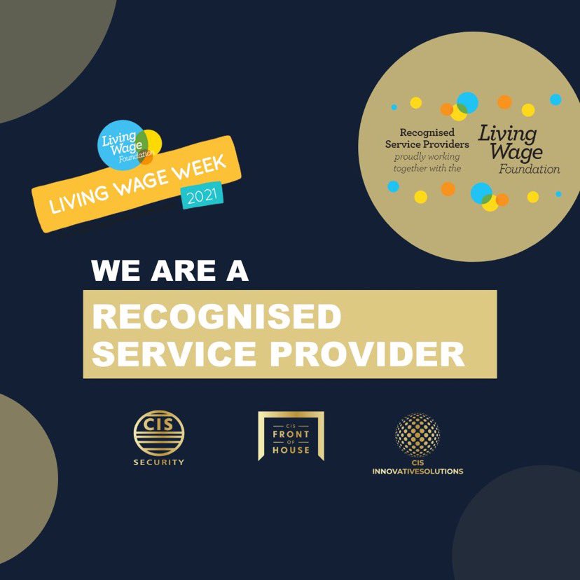 CIS_SecurityLtd's tweet photo. Today marks the beginning of #livingwageweek. This morning the Living Wage Foundation announced the new rates of £11.05 per hour in London and £9.90 per hour for the rest of the UK.
CIS Security are proud to be a recognised service provider.
#LWW #recognisedserviceprovider https://t.co/Kmi1xaiVoC
