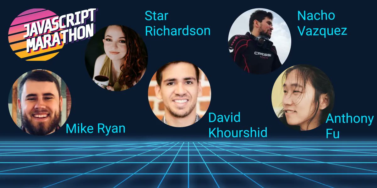 ThisDotLabs's tweet image. It's #javascriptmarathon week! 🥳
Let's kick off these talks with a look at our fantastic lineup! @mikeryandev @alicenstar @davidkpiano @nacho_devc and @antfu7 🤩
Register now: buff.ly/3bVueji