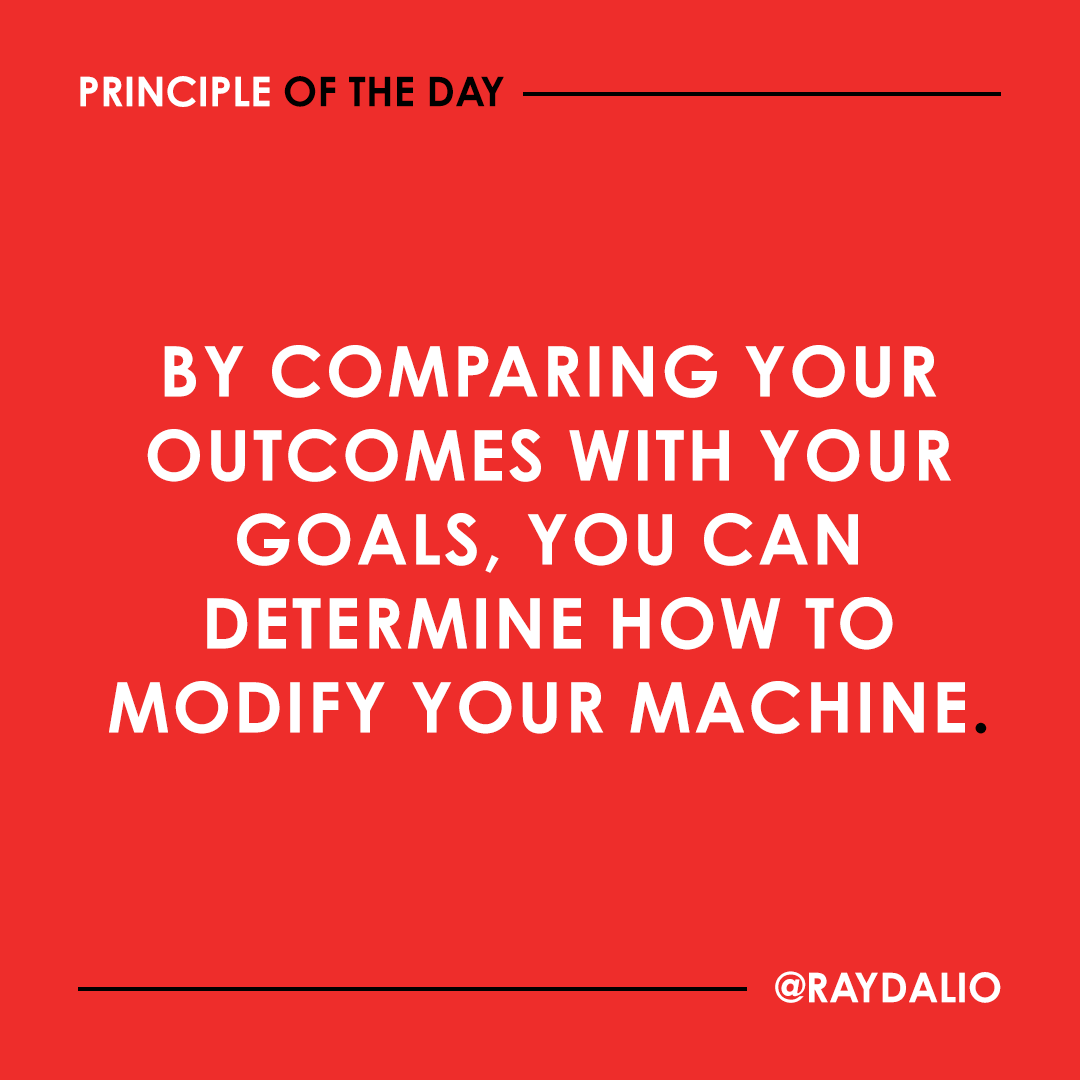 RayDalio's tweet photo. This evaluation &amp; improvement process exactly mirrors the evolutionary process I described earlier. It means looking at how to improve or change the design or people to achieve your goals. Schematically, the process is a feedback loop, as shown in the diagram in this thread. 1/2 https://t.co/YDNxYecTNE