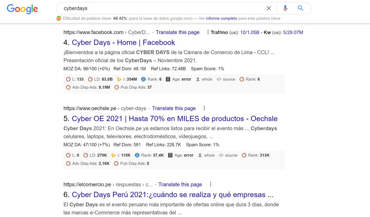 FotosArnold's tweet photo. Veo muchos eCommerce que se encuentran participando en los #CyberDays,  pero creo que no llegan a su público por falta de visibilidad a través de resultados de búsqueda en estos eventos 👇. 
 #SEO #CyberDaysPeru https://t.co/BB1cohX7lQ