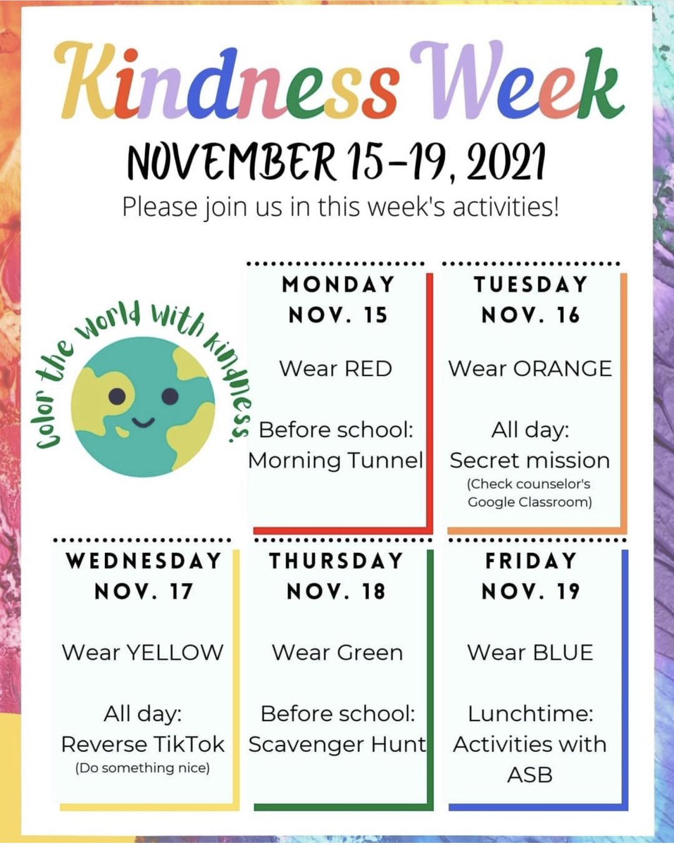 Kindness Week <a href="/SMMSMV/">Sunnymead Middle School</a> begins today!! #KindnessMatters #kindnessclub #WorldKindnessDay