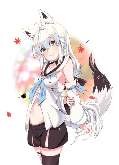 白背景じゃ寂しいので
申し訳程度の秋要素…
#絵フブキ 