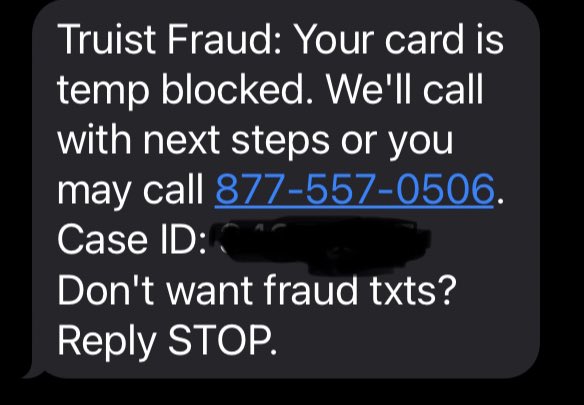 Twhims's tweet photo. @TruistNews When the fraud dept says it will call me, why don’t you call? It’s been since November 12th. https://t.co/uR8NIgTChv